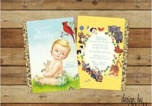 Golden Book Baby Shower Invitations Vintage Little Golden Book Baby Shower Invitation by
