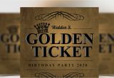 Golden Ticket Birthday Invitation Template Golden Ticket Birthday Invitation Flyer Templates