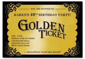 Golden Ticket Birthday Invitation Template Golden Ticket Invitation Party Invitation