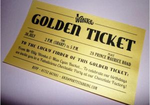 Golden Ticket Birthday Invitation Template Golden Ticket Party Invitations Printed Golden Ticket Wedding
