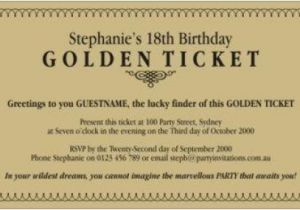 Golden Ticket Birthday Invitation Template Golden Ticket Templates Find Word Templates