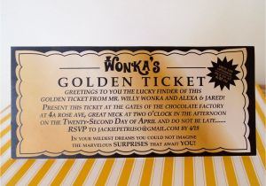 Golden Ticket Birthday Invitation Template Willy Wonka Golden Ticket Invitation Digital Printable