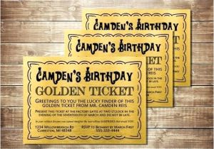 Golden Ticket Birthday Invitation Template Willy Wonka Ticket Template Grupofive Co