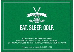 Golf Retirement Party Invitations Eat Sleep Golf Retirement Party Invitations Paperstyle