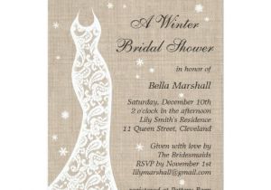 Gorgeous Bridal Shower Invitations Beautiful Burlap Winter Bridal Shower Invitation