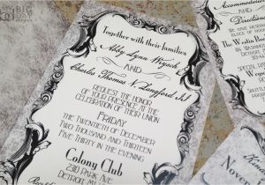 Goth Wedding Invitations Gothic Victorian Wedding Invitation Set Antique Scrolls