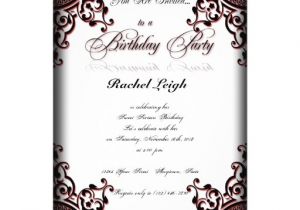 Gothic Party Invitations Black and Red Gothic Scroll Birthday Invitation 5 Quot X 7
