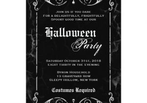 Gothic Party Invitations Gothic Victorian Spooky Black Halloween Party 5×7 Paper
