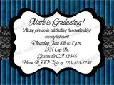 Graduation and Birthday Party Invitations Blue Graduation Birthday Party Invitation Print Your Own 5×7