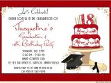 Graduation and Birthday Party Invitations Celebration Cake Graduation Card Cap Invitation Diploma