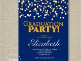 Graduation and Birthday Party Invitations Confetti 2017 Graduation Party Birthday Party Invitation Gold