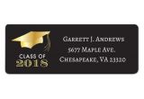 Graduation Invitation Address Labels Golden Graduation Return Address Labels Paperstyle