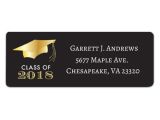 Graduation Invitation Address Labels Golden Graduation Return Address Labels Paperstyle