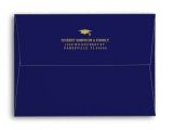 Graduation Invitation Envelopes Blue Gold 5×7 Graduation Invite Envelope Zazzle