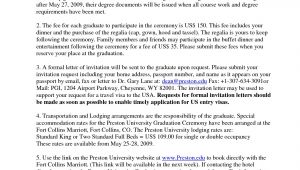 Graduation Invitation Letter for Visa Graduation Invitation Examples