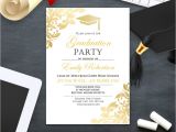 Graduation Invitation Printing Graduation Party Invitation Template Printable Gold Foul Girl