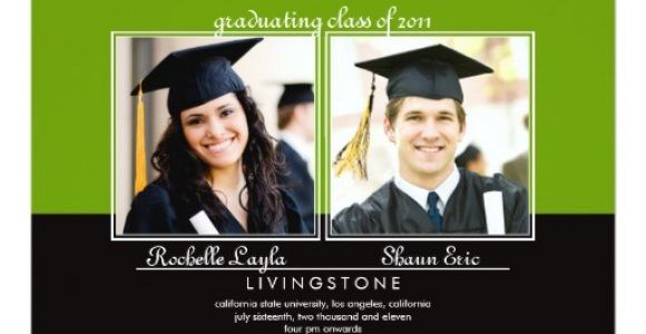 Graduation Invitations for Two Siblings Two Photo Graduation Announcement Zazzle