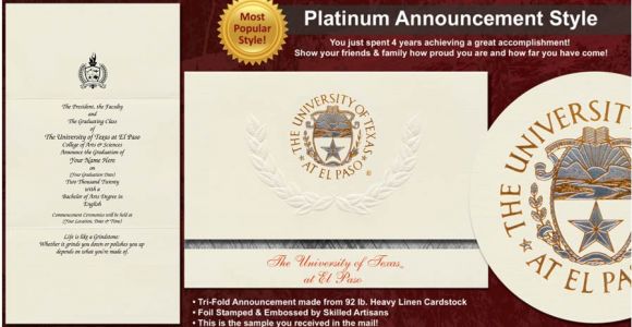 Graduation Invitations In El Paso Tx University Of Texas at El Paso Graduation Announcements