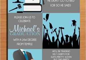 Graduation Invitations Masters Degree Law Degree Blue Graduation Party Invitation Cards Printable