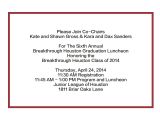Graduation Lunch Invitation Breakthrough Houston News and events