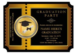 Graduation Paper for Invitations Black and Gold College Graduation 5×7 Paper Invitation