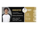 Graduation Party Ticket Invitations Graduation Ticket Party Invitation Tkt313 Gold 4 Quot X 9 25