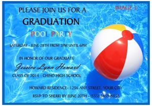 Graduation Pool Party Invitation Ideas Pool Party Graduation Invitation to order today