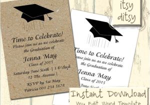 Graduation Wording for Invites Graduation Invitation Template with A Mortarboard Design