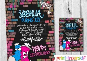 Graffiti Birthday Invitations Free 34 Best Graffiti and Glow Party Images On Pinterest Glow