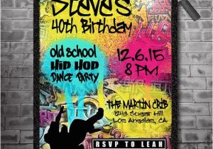 Graffiti Birthday Party Invitations 80 S 90 S Hip Hop Graffiti Birthday Invitations by