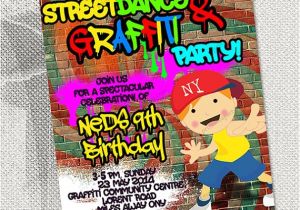 Graffiti Birthday Party Invitations Graffiti Dance Birthday Party Invitation