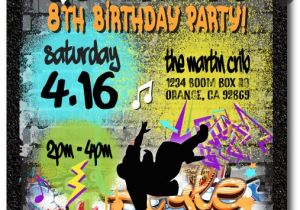 Graffiti themed Birthday Invitations Graffiti 80s Old School Hip Hop Birthday Invitations [di