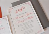 Gray and Coral Wedding Invitations Templates Printable Wedding Invitation Kits with Coral and