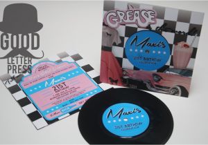 Grease Party Invites Funky Invitation Good Letter Press