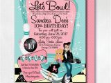 Grease Party Invites Pink Lady Grease Birthday Invitations 1950s Bowling Party