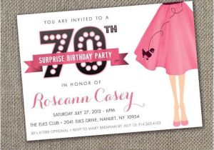 Grease Party Invites Poodle Skirt Invitation 70th Surprise Party Invite sock
