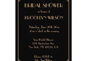 Great Gatsby Bridal Shower Invitations Black Great Gatsby Art Deco Bridal Shower Invites Zazzle
