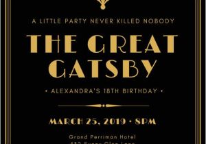 Great Gatsby Party Invitation Template Free Customize 204 Great Gatsby Invitation Templates Online