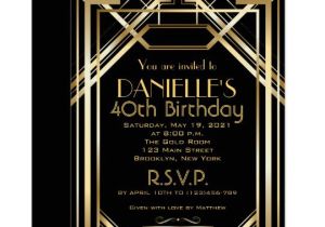 Great Gatsby Party Invitation Template Free Great Gatsby Inspired Art Deco Birthday Invitation