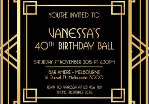 Great Gatsby Party Invitation Template Free Great Gatsby Invitation Black and Gold Great Gatsby