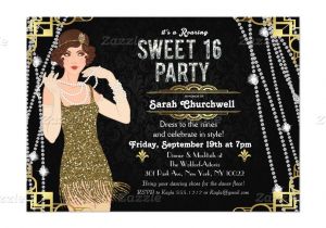 Great Gatsby Party Invitation Wording Great Gatsby Flapper Sweet 16 Birthday Invitation Sweet