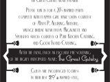 Great Gatsby Party Invitation Wording Great Gatsby Invitations Template Resume Builder