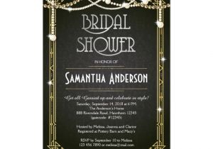 Great Gatsby themed Bridal Shower Invitations Great Gatsby Bridal Shower Invitation Art Deco
