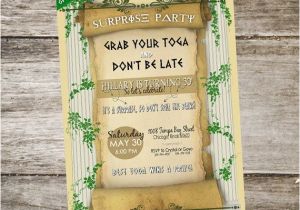 Greek Party Invitation Template toga Party Surprise Birthday Party Invitation 40th Greek