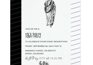 Greek Party Invitation Template toga Party theme Invitation Zazzle Com