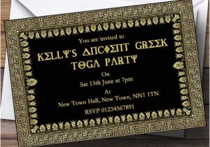 Greek Party Invitations Ancient Greece Greek toga Personalised Party Invitations