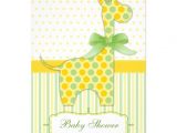 Green and Yellow Baby Shower Invitations Yellow and Green Giraffe Baby Shower Invitation 5" X 7