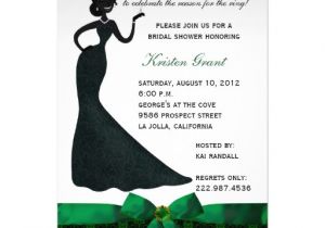 Green Bridal Shower Invitation Wording Emerald Green Damask Bridal Shower Invitation 5" X 7