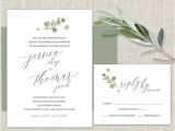 Greenery Wedding Invitation Template Greenery Wedding Invitation Template Eucalyptus Watercolor