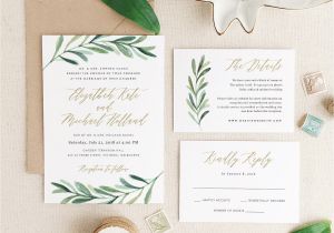 Greenery Wedding Invitation Template Greenery Wedding Invitation Template Printable Wedding Etsy